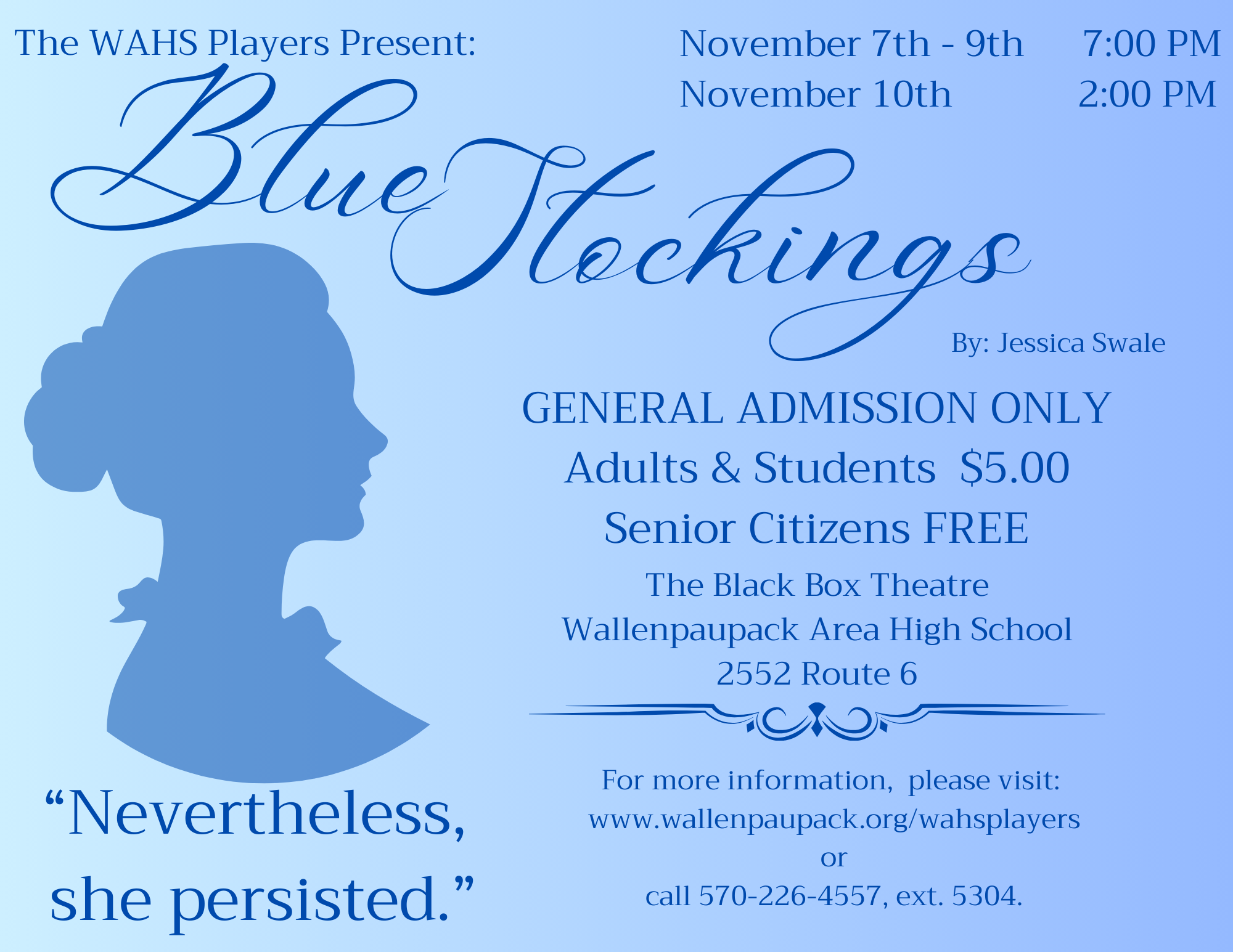 WAHS Players present 'Blue Stockings'